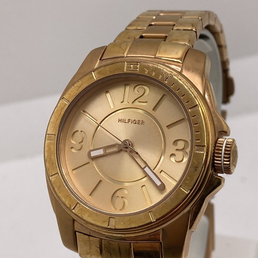 Tomy Hilfiger Womens Rose Gold Watch New Battery